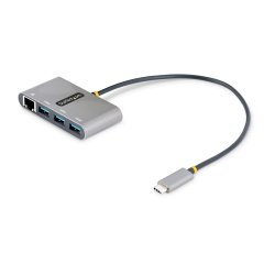 StarTech.com Hub USB-C à 3 ports avec Ethernet - 3x USB-A - USB 3.0 5Gbps - Alimentation par Bus - Hub USB Thunderbolt 3 - Adaptateur USB C Ethernet - Splitter USB-C vers USB-A - Adaptateur de Voyage
