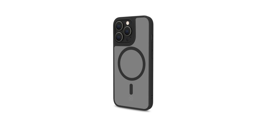 Celly Magmatt funda para teléfono móvil 15,5 cm (6.1") Negro, Transparente