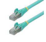 StarTech.com Câble Ethernet CAT6a 1m - Low Smoke Zero Halogen (LSZH) - 10 Gigabit 500MHz 100W PoE RJ45 S/FTP Cordon de Raccordement Réseau Snagless Turquoise avec Décharge de Tension