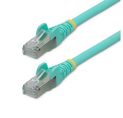 StarTech.com Cable de 7,5m de Red Ethernet CAT6a - Aguamarina - Low Smoke Zero Halogen (LSZH) - 10GbE - 500MHz - PoE++ de 100W - Snagless sin Pestillo - RJ-45 Cable de Red S/FTP