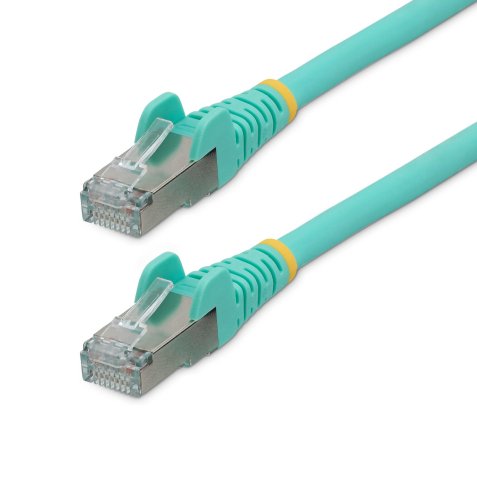 StarTech.com Câble Ethernet CAT6a 5m - Low Smoke Zero Halogen (LSZH) - 10 Gigabit 500MHz 100W PoE RJ45 S/FTP Cordon de Raccordement Réseau Snagless Turquoise avec Décharge de Tension