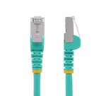 StarTech.com Cavo Ethernet CAT 6a - 5m - Acqua - Cavo di rete LAN Low Smoke Zero Halogen (LSZH) - 10GbE 500MHz 100W PoE++ - Filo/Cavo patch schermato S/FTP con spinotto RJ45 antigroviglio e rilievi di trazione