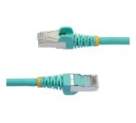 StarTech.com Câble Ethernet CAT6a 7m - Low Smoke Zero Halogen (LSZH) - 10 Gigabit 500MHz 100W PoE RJ45 S/FTP Cordon de Raccordement Réseau Snagless Turquoise avec Décharge de Tension