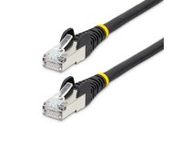 StarTech.com Câble Ethernet CAT6a 2m - Low Smoke Zero Halogen (LSZH) - 10 Gigabit 500MHz 100W PoE RJ45 S/FTP Cordon de Raccordement Réseau Snagless Noir avec Décharge de Tension