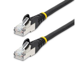 StarTech.com Cable de 7,5m de Red Ethernet CAT6a - Negro - Low Smoke Zero Halogen (LSZH) - 10GbE - 500MHz - PoE++ de 100W - Snagless sin Pestillo - RJ-45 - Cable de Red S/FTP
