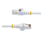 StarTech.com Câble Ethernet CAT6a 2m - Low Smoke Zero Halogen (LSZH) - 10 Gigabit 500MHz 100W PoE RJ45 S/FTP Cordon de Raccordement Réseau Snagless Blanc avec Décharge de Tension