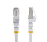 StarTech.com Câble Ethernet CAT6a 2m - Low Smoke Zero Halogen (LSZH) - 10 Gigabit 500MHz 100W PoE RJ45 S/FTP Cordon de Raccordement Réseau Snagless Blanc avec Décharge de Tension