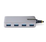 StarTech.com Hub USB 4 Ports - USB 3.0 5Gbps, Alimenté par Bus - Hub USB-A vers 4x USB-A avec entrée d'alimentation auxiliaire en option - Hub USB 3.0 pour PC Portable avec Câble de 30 cm - Hub USB Portable