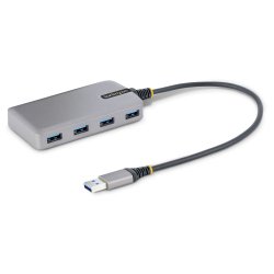 Startech.com 4-port usb hub, usb 3.0 5gbps, bus powered, usb-a to 4x usb-a hub with optional auxiliary power input, portable desktop/laptop 