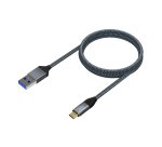 AISENS Cable USB 3.1 Gen2 Aluminio 10Gbps 3A, Tipo USB-C/M-A/M, Gris, 1.0M