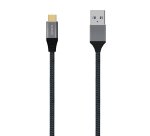 AISENS Cable USB 3.1 Gen2 Aluminio 10Gbps 3A, Tipo USB-C/M-A/M, Gris, 1.0M