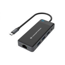 Conceptronic DONN14G base para portátil y replicador de puertos Alámbrico USB 3.2 Gen 1 (3.1 Gen 1) Type-C Gris