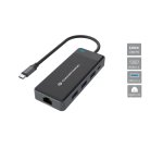 Conceptronic DONN14G base para portátil y replicador de puertos Alámbrico USB 3.2 Gen 1 (3.1 Gen 1) Type-C Gris
