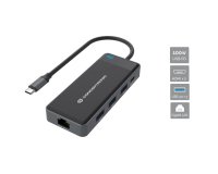 Conceptronic DONN14G base para portátil y replicador de puertos Alámbrico USB 3.2 Gen 1 (3.1 Gen 1) Type-C Gris