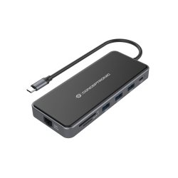 Conceptronic DONN15G laptop dock/port replicator Wired USB 3.2 Gen 1 (3.1 Gen 1) Type-C Grey
