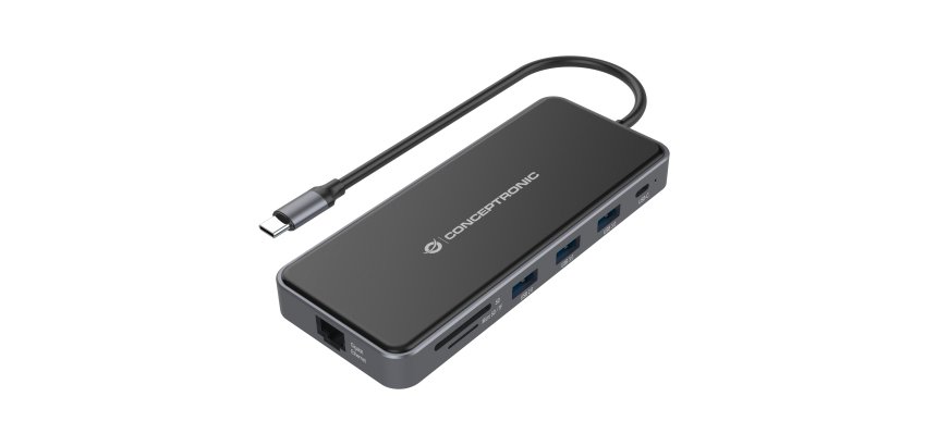 Conceptronic DONN15G replicatore di porte e docking station per laptop Cablato USB 3.2 Gen 1 (3.1 Gen 1) Type-C Grigio