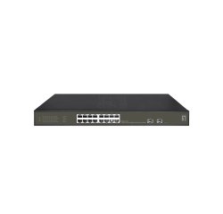 LevelOne Hilbert 18-Port Gigabit PoE Smart Lite Switch, 16 PoE Outputs, 2 x Gigabit SFP, 802.3at/af PoE, 230W PoE Power Budget