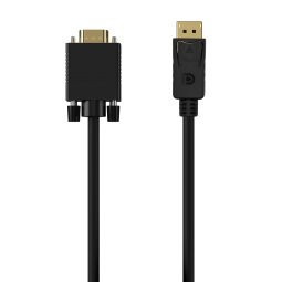 AISENS Cable Conversor DISPLAYPORT a VGA, DP/M-VGA/M, Negro, 1.0M