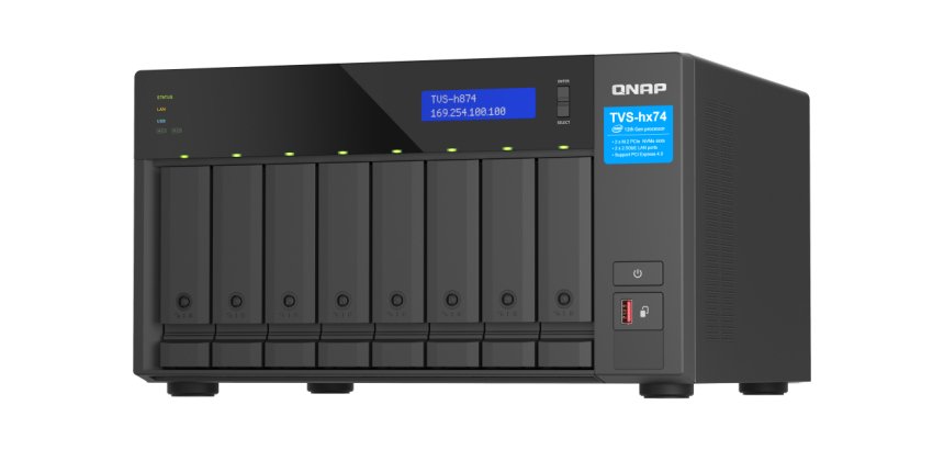QNAP TVS-h874X NAS Tower Intel® Core™ i9 64 GB DDR4 0 TB QuTS hero Nero