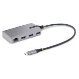StarTech.com 3-Port USB-C Hub met Ethernet, 3x USB-A , Gigabit Ethernet RJ45, USB 3.0 5Gbps, Bus-Powered, 30cm Kabel, Compacte Laptop USB Type-C Hub Adapter met GbE, Micro USB Voeding