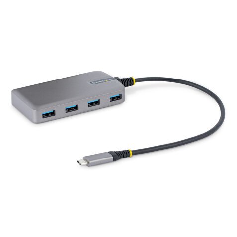 StarTech.com 4-Port USB-C Hub, USB 3.0 5Gbps, Bus Powered, USB Type-C to 4x USB-A Hub with Optional Auxiliary Power Input, Portable Desktop/Laptop USB Hub with 1ft (30cm) Attached Cable - USB Expansion Hub (5G4AB-USB-C-HUB) - Hub - 4 Anschlüsse