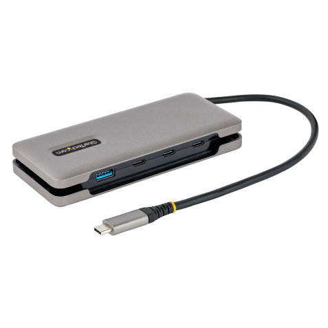 StarTech.com Hub USB-C de 4 Puertos - 1 Puerto USB-A - Concentrador de 3 Puertos USB Tipo C - USB 3.1 de 10Gbps - Ladrón USB Tipo C con Cable de 25cm Envolvente - Splitter USB-C a USB-A