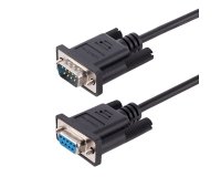 Cable 3m Serie RS232 para Módem Nulo, Crossover Cruzado Serial con Blindaje de Al-Mylar, Cable DB9 de Puerto COM Hembra a Macho Compatible con Dispositivos DTE