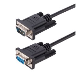 Cable 3m Serie RS232 para Módem Nulo, Crossover Cruzado Serial con Blindaje de Al-Mylar, Cable DB9 de Puerto COM Hembra a Macho Compatible con Dispositivos DTE