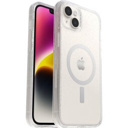 OtterBox Symmetry+ Transparente Coque pour iPhone 14/iPhone 13 pour MagSafe, Antichoc, anti-chute, fine, supporte 3 x plus de chutes que la norme militaire, antimicrobien, Stardust