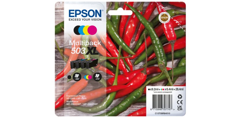 Epson 503XL cartuccia d'inchiostro 4 pz Originale Resa elevata (XL) Nero, Ciano, Magenta, Giallo