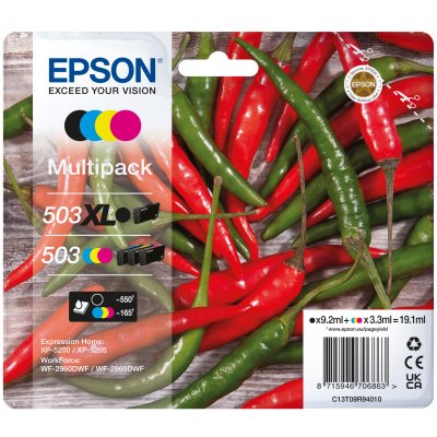 Cartouche d'encre Epson Multipack 503 PIMENT 4 Couleur NOIR XL