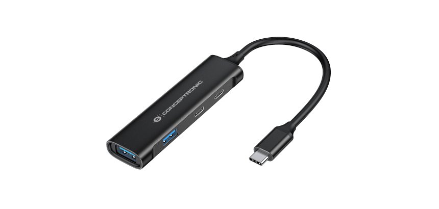 Conceptronic HUBBIES12B hub di interfaccia USB 3.2 Gen 1 (3.1 Gen 1) Type-C 5000 Mbit/s Nero