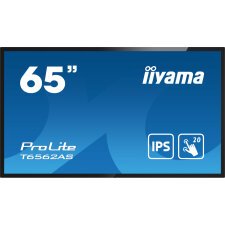 iiyama T6562AS-B1 affichage de messages Écran plat interactif 163,8 cm (64.5") IPS 500 cd/m² 4K Ultra HD Noir Écran tactile Intégré dans le processeur Android 8.0 24/7