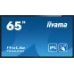 iiyama T6562AS-B1 affichage de messages Écran plat interactif 163,8 cm (64.5") IPS 500 cd/m² 4K Ultra HD Noir Écran tactile Intégré dans le processeur Android 8.0 24/7