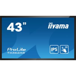iiyama T4362AS-B1 Écran d'affichage dynamique Écran plat interactif 108 cm (42.5") IPS 500 cd/m² 4K Ultra HD Noir Écran tactile Intégré dans le processeur Android 8.0 24/7
