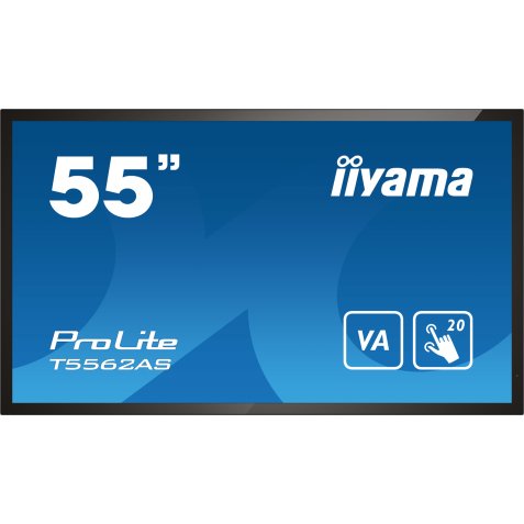 iiyama T5562AS-B1 Écran d'affichage dynamique Écran plat interactif 138,7 cm (54.6") VA 500 cd/m² 4K Ultra HD Noir Écran tactile Intégré dans le processeur Android 8.0 24/7