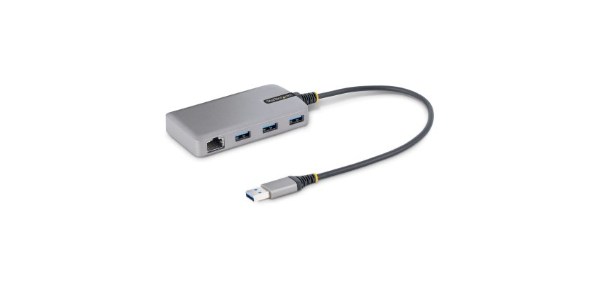 StarTech.com Hub USB 3 Ports - 3x Ports USB-A - Gigabit Ethernet (RJ45) - Mini Hub USB, USB 3.0 5Gbps - Alimentation par Bus - Hub USB pour PC Portable avec Câble de 30 cm - Adaptateur LAN USB - Répartiteur USB