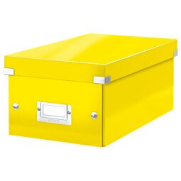 Boîte de rangement DVD Click&Store Office. Contenance 20 DVD standard ou 40 slim. Coloris jaune