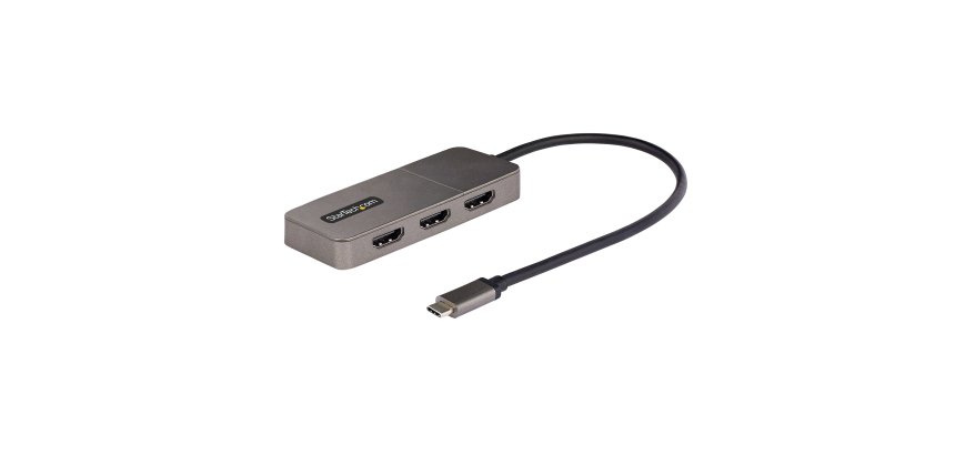 StarTech.com Hub USB-C MST à 3 Ports - Adaptateur Multi-Écrans USB C vers 3x HDMI pour PC Portable - Splitter Triple HDMI Jusqu'à 4K 60Hz avec DP 1.4 Alt Mode & DSC - Hub Thunderbolt 3 vers HDMI avec Câble de 30cm