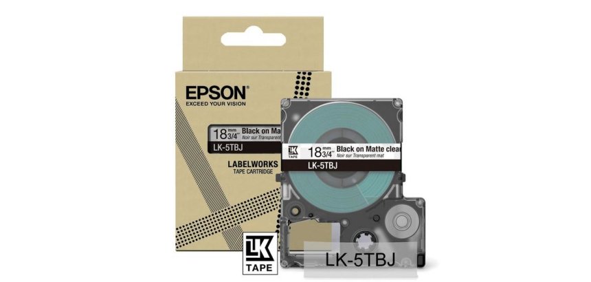 Epson Matte Tape – Clear/Black 18mm(8m) – LK-5TBJ