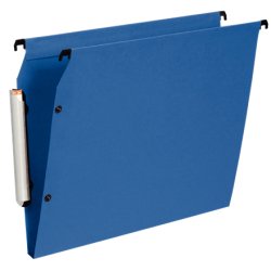 Paquet de 10 dossiers suspendus LMG ARMOIRE en polypro opaque. Fond 15, bouton-pression. Bleu