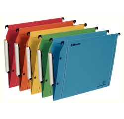 Dossiers suspendus esselte lmg armoire en kraft 240g fond v bouton-pression coloris assortis paquet de 10