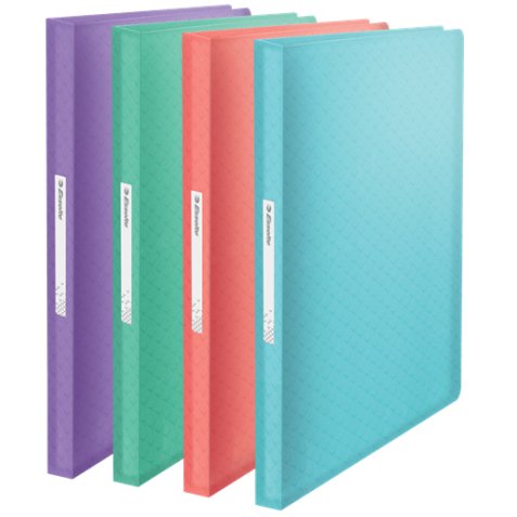 Protège-documents Colour Breeze 40 pochettes, 80 vues, en polypropylène 5/10ème. Coloris assortis