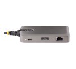 StarTech.com Adaptador Multipuertos USB-C - Docking Station USB Tipo C HDMI 4K60 - Hub Ladrón USB 3.0 de 2 Puertos - Entrega de Alimentación PD 100W - GbE - ChromeOS/Win/Mac