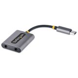 StarTech.com Adaptateur Casque USB-C - Splitter Audio, Double Casque USB Type C avec Entrée Micro - Adaptateur USB C vers Jack 3.5mm, DAC 3.5 mm - USB-C vers Jack Audio/Sortie Auxiliaire, DAC 24 Bits