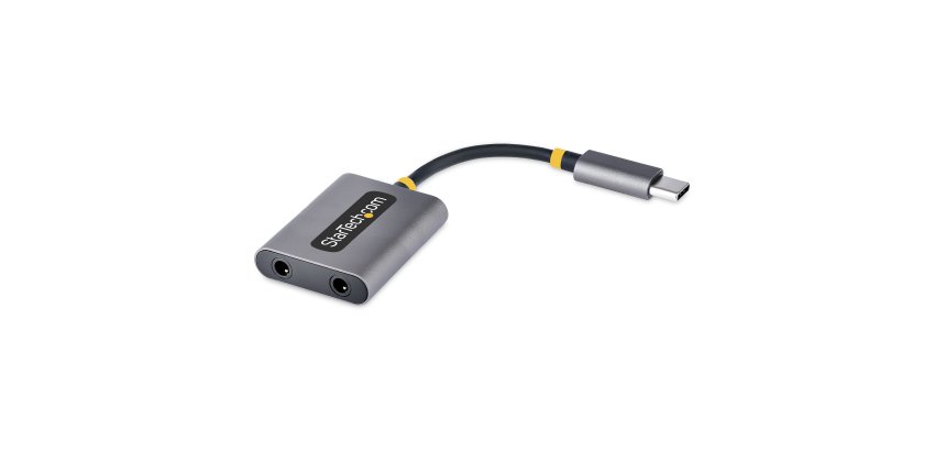 StarTech.com Adaptateur Casque USB-C - Splitter Audio, Double Casque USB Type C avec Entrée Micro - Adaptateur USB C vers Jack 3.5mm, DAC 3.5 mm - USB-C vers Jack Audio/Sortie Auxiliaire, DAC 24 Bits