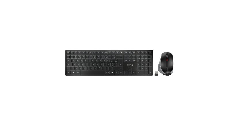 CHERRY DW 9500 SLIM clavier Souris incluse Universel RF sans fil + Bluetooth AZERTY Français Noir, Gris