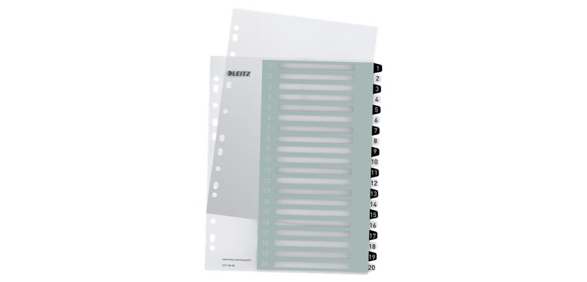 Intercalaires en plastique WOW, numéroté, 1-20