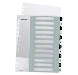 Intercalaires en plastique WOW, numéroté, 1-12