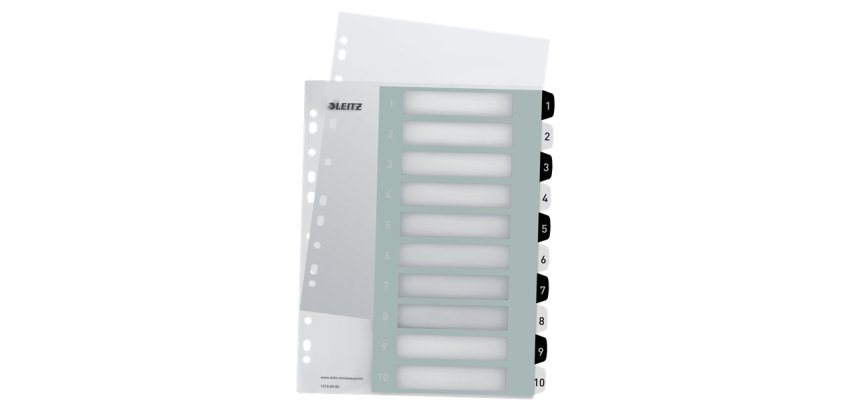 Intercalaires en plastique WOW, numéroté, 1-10